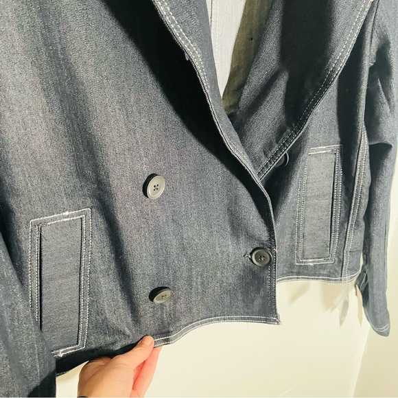 NWT Anthropologie Maeve Boxy Rinsed Denim Blazer - Picture 8 of 9